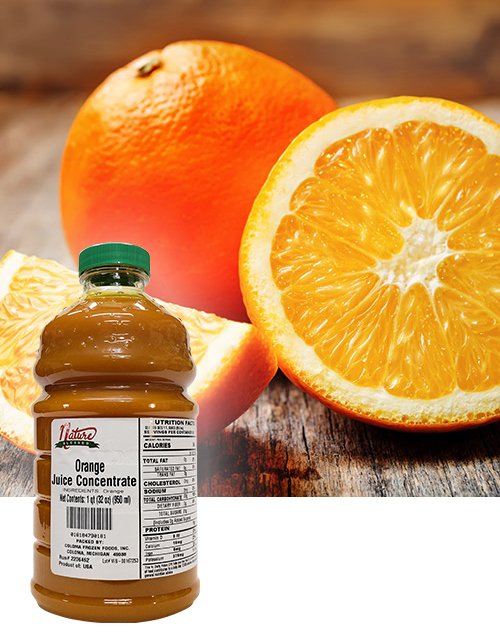Orange concentrate fruit bkgd coloma frozen