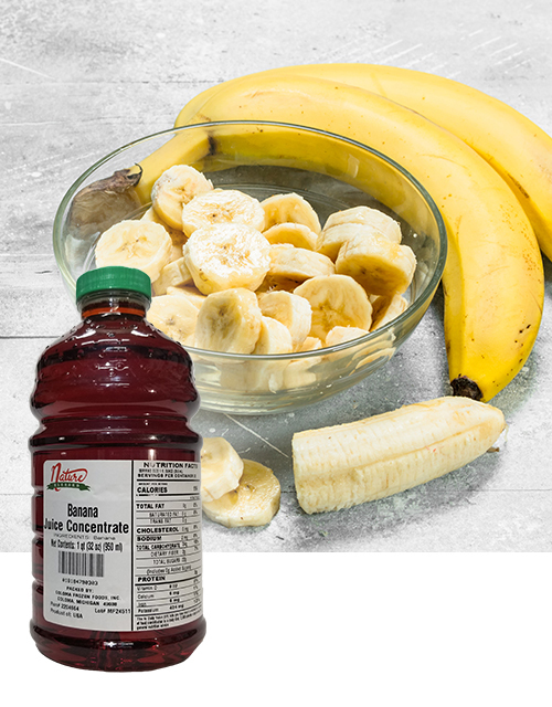 Banana concentrate fruit bkgd coloma frozen