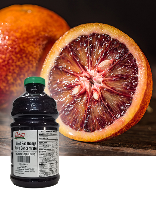 Blood red orange concentrate fruit bkgd coloma frozen